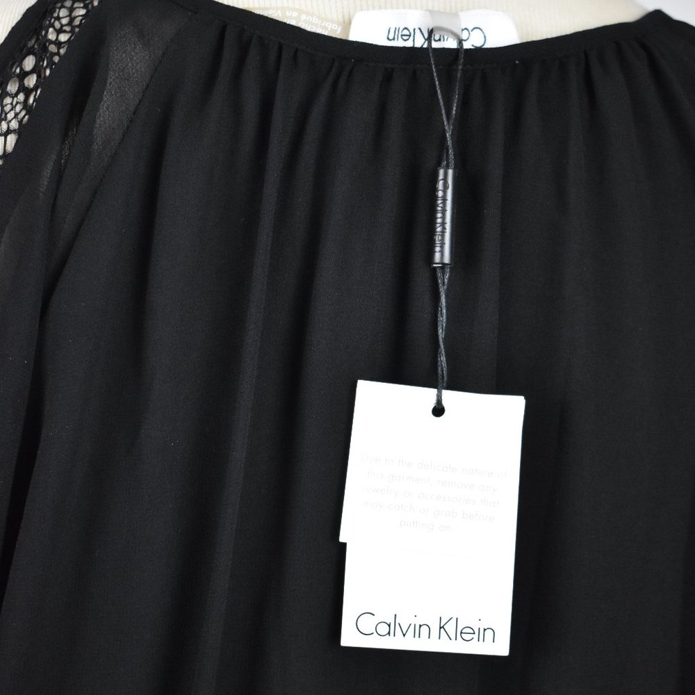 Calvin Klein Black chiffon dress cold shou… - Picture 7 of 9